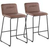Casper 26" Counter Stool in Espresso Leatherette & Black Metal (Set of 2)